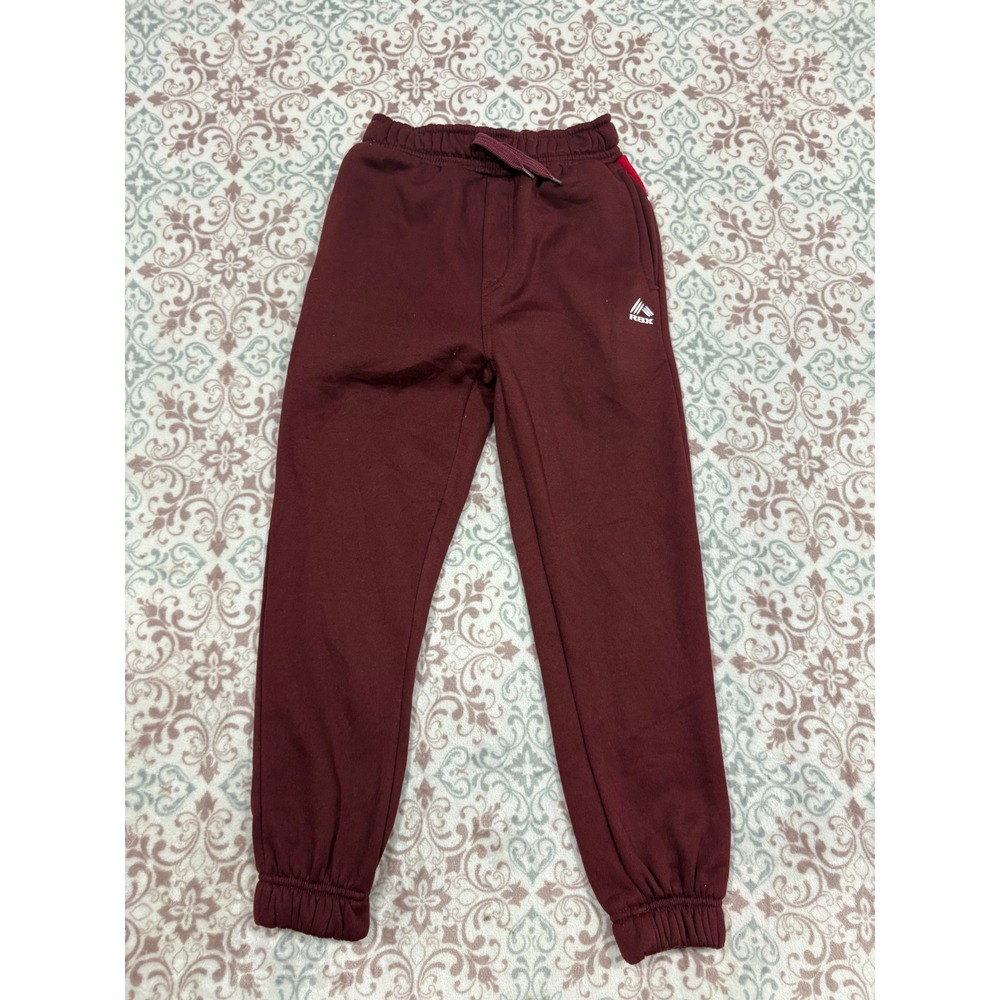 RBX Boys Burgundy Maroon Fleece Lined Active Joggers Size S 8 Drawstring Pants